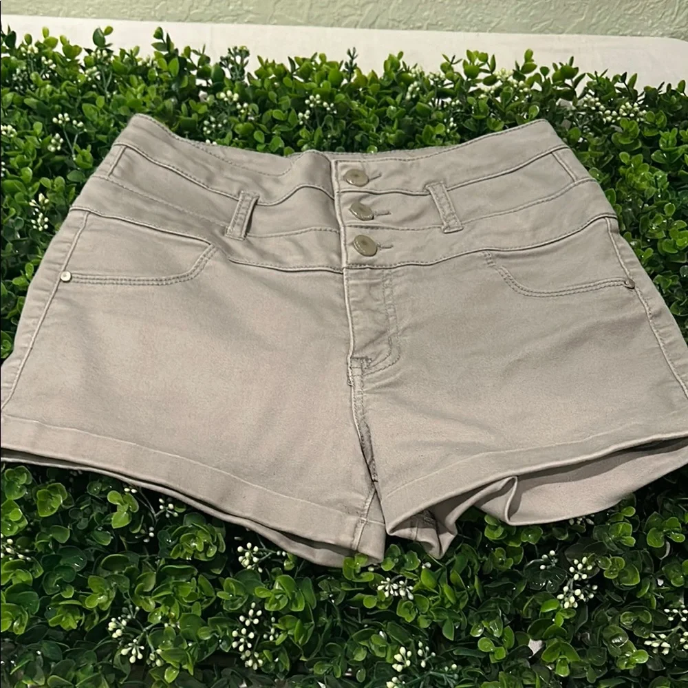 Refuge Gray High Waist Shorts Versatile Style